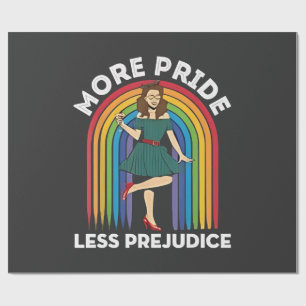 More Pride Less Prejudice LGBT Pride Month Wrapping Paper