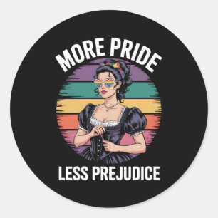 More Pride Less Prejudice LGBTQ Gay Pride Ally Classic Round Sticker