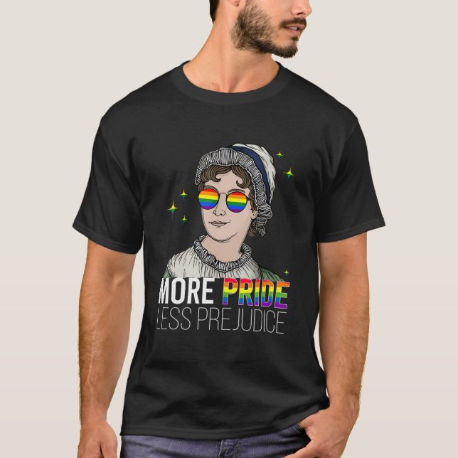 More Pride Less Prejudice Lgbtq Gay Proud Ally Pri T-Shirt (Front)