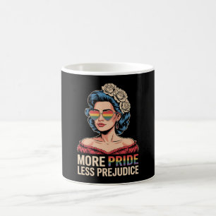 More Pride Less Prejudice LGBTQ Pride Ally Rainbow Coffee Mug