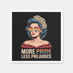 More Pride Less Prejudice LGBTQ Pride Ally Rainbow Napkin