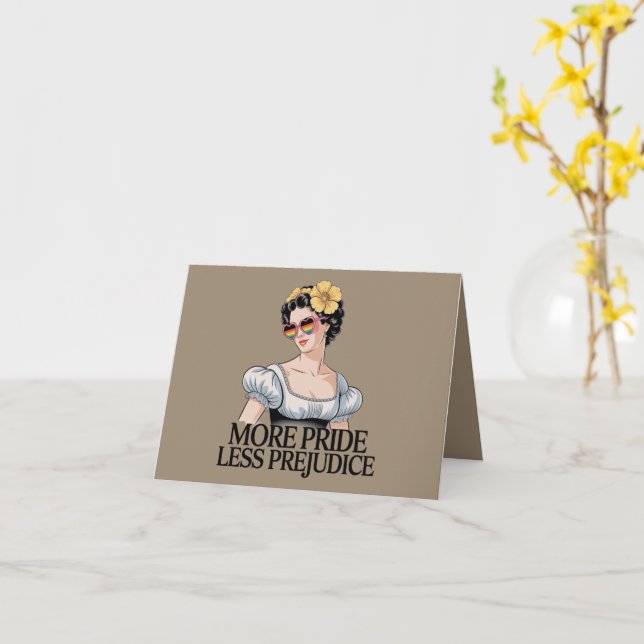 More Pride Less Prejudice LGBTQ Proud Ally Pride Card (Yellow Flower)