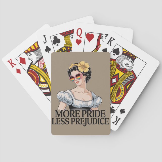 More Pride Less Prejudice LGBTQ Proud Ally Pride Playing Cards (Back)
