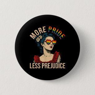 More Pride Less Prejudice Pride Month Gay Lesbian  6 Cm Round Badge