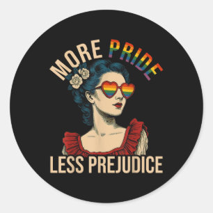 More Pride Less Prejudice Pride Month Gay Lesbian Classic Round Sticker