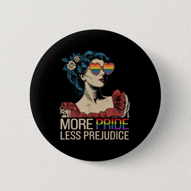 More Pride Less Prejudice Pride Month Lgbtq  6 Cm Round Badge (Front)