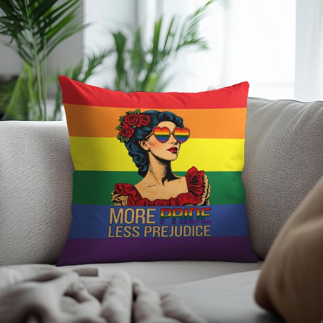 More Pride Less Prejudice Pride Month LGBTQ Cushion (Creator Uploaded)