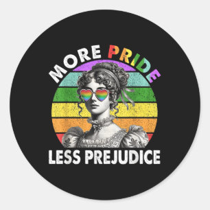 More Pride Less Prejudice Pride Month Lgbtq Gay Le Classic Round Sticker