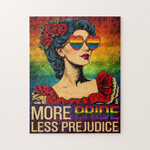 More Pride Less Prejudice Pride Month LGBTQ Jigsaw Puzzle