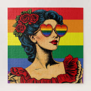 More Pride Less Prejudice Pride Month LGBTQ Jigsaw Puzzle