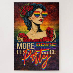 More Pride Less Prejudice Pride Month LGBTQ Jigsaw Puzzle