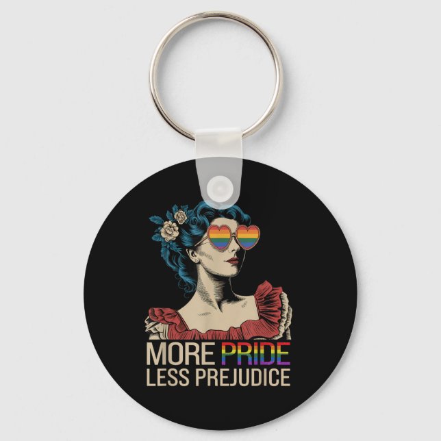 More Pride Less Prejudice Pride Month Lgbtq  Key Ring (Front)