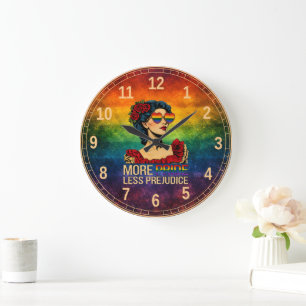 More Pride Less Prejudice Pride Month LGBTQ Large Clock