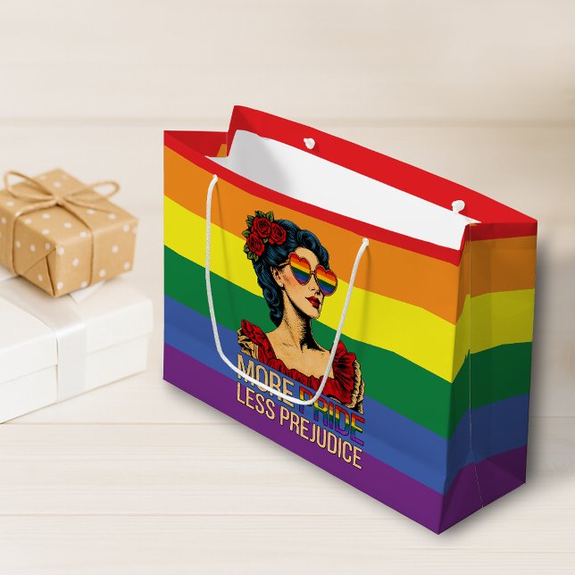 More Pride Less Prejudice Pride Month LGBTQ Large Gift Bag (Creator Uploaded)