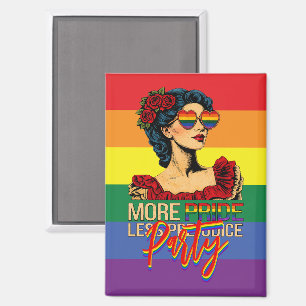 More Pride Less Prejudice Pride Month LGBTQ Magnet
