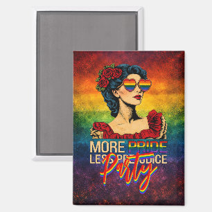 More Pride Less Prejudice Pride Month LGBTQ Magnet