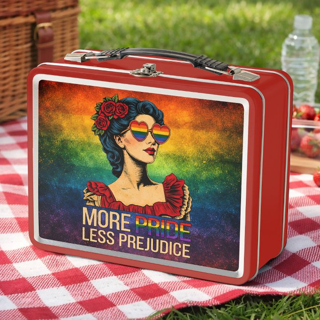More Pride Less Prejudice Pride Month LGBTQ Metal Lunch Box (Creator Uploaded)