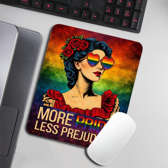 More Pride Less Prejudice Pride Month LGBTQ Mouse Pad (Creator Uploaded)