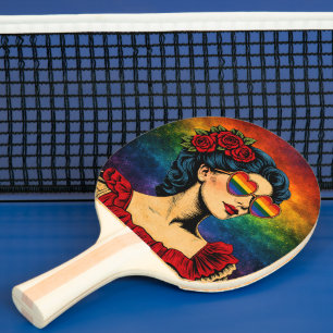 More Pride Less Prejudice Pride Month LGBTQ Ping Pong Paddle