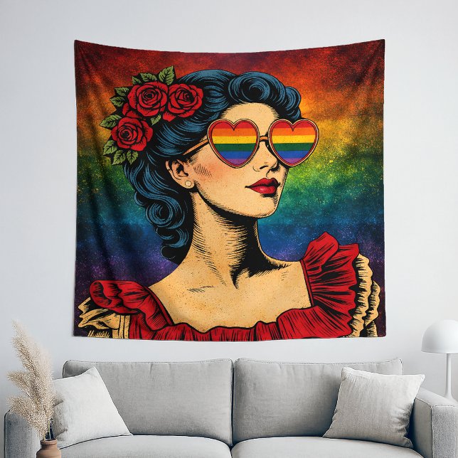 More Pride Less Prejudice Pride Month LGBTQ Tapestry (Creator Uploaded)