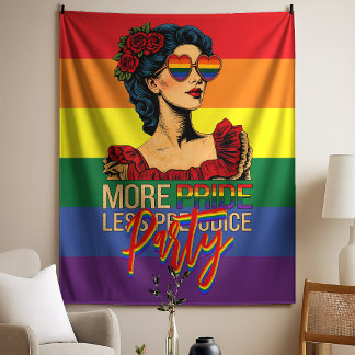 More Pride Less Prejudice Pride Month LGBTQ Tapestry