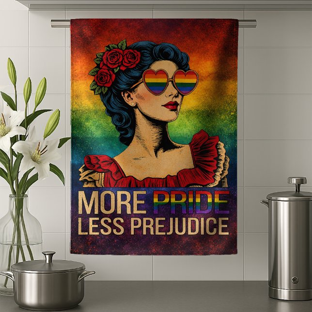 More Pride Less Prejudice Pride Month LGBTQ Tea Towel (Creator Uploaded)