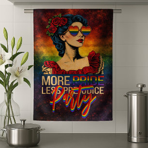 More Pride Less Prejudice Pride Month LGBTQ Tea Towel
