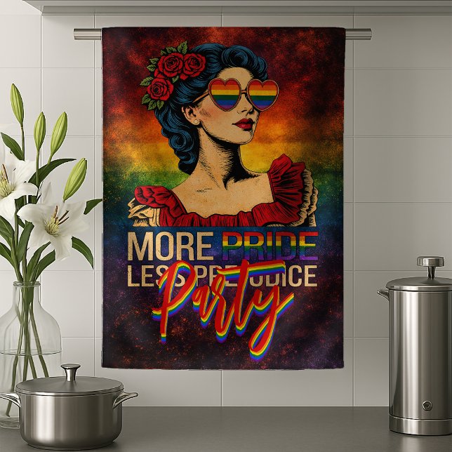 More Pride Less Prejudice Pride Month LGBTQ Tea Towel (Creator Uploaded)