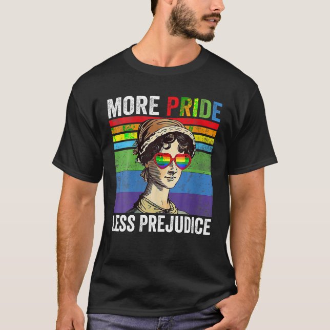 More Pride Less Prejudice Pride Month Retro T Shir T-Shirt (Front)