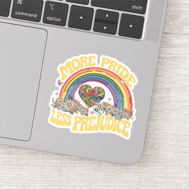 More Pride Less Prejudice Retro Rainbow Pride LGBT (Detail)
