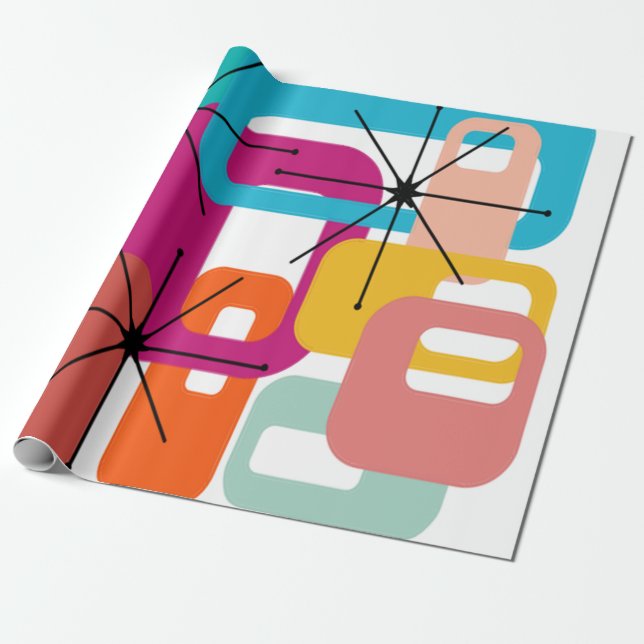 More Rectangles and Starbursts Wrapping Paper (Unrolled)