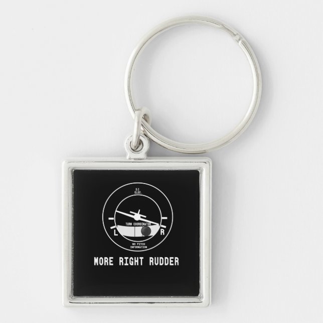 More Right Rudder Cfi Flight Instructor Pilot Gift Key Ring (Front)