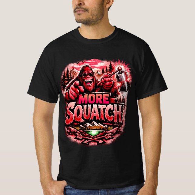  More Squatch V2, Bigfoot,Sasquatch Forest Design T-Shirt (Front)