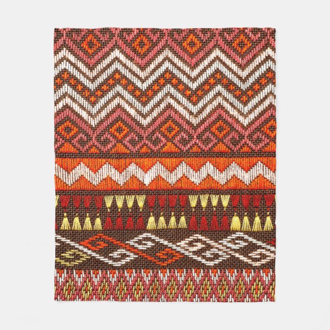 More than 100 years old colourful thai handcraft p fleece blanket (Front)