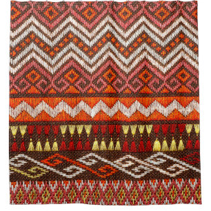 More than 100 years old colourful thai handcraft p shower curtain