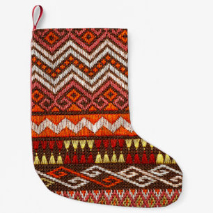 More than 100 years old colourful thai handcraft p small christmas stocking