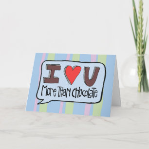 More than Chocolate with stripes Valentine Holiday Card