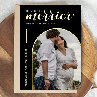 More the Merrier Black Gold Christmas Pregnancy