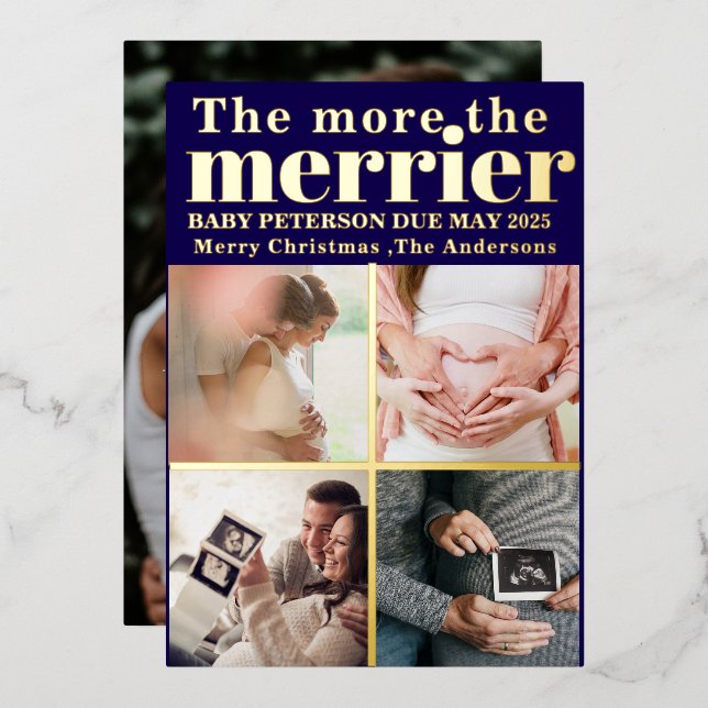 More the Merrier Modern Christmas Pregnancy  (Front/Back)