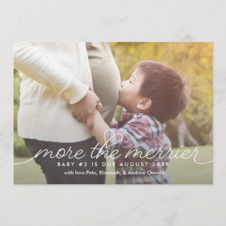 More the Merrier Pregnancy Announcement Card