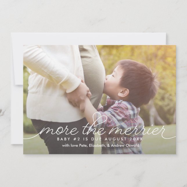 More the Merrier Pregnancy Announcement Card (Front)