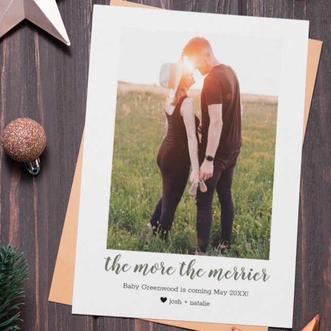 More the Merrier Pregnancy Announcement Card (Creator Uploaded)