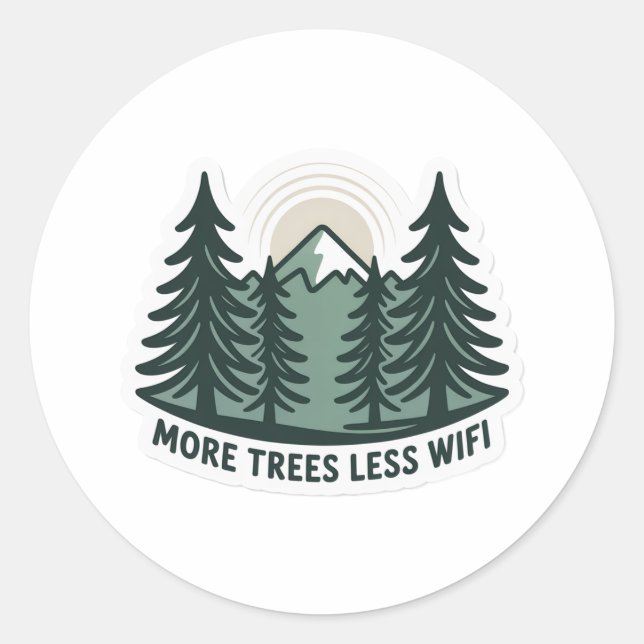 More Trees Less WiFi Eco Sticker (Front)