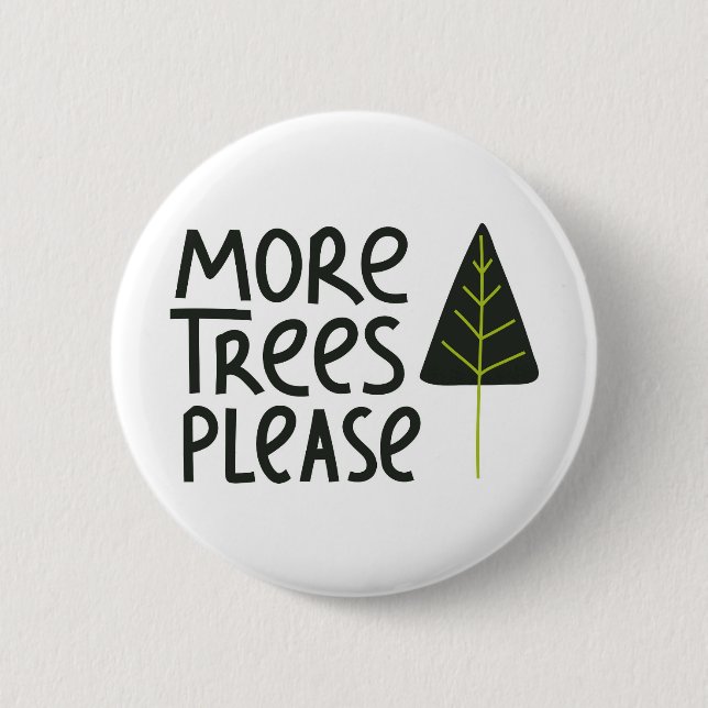 More Trees Please 6 Cm Round Badge (Front)