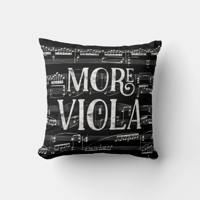More Viola Chalkboard - Black White Music Cushion (Front)