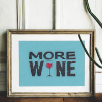 More Wine Trendy Quote Retro Wall Art Poster