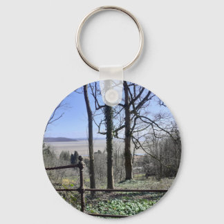 Morecambe Bay View Button Key Ring
