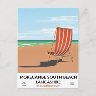 Morecambe South Beach Lancashire seaside poster Postcard