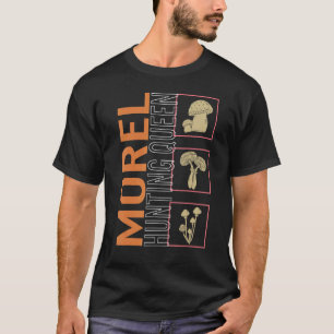 Morel Hunting Queen Mushroom Fungi Vintage Botani T-Shirt