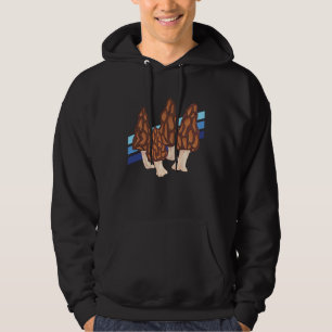 Morel Hunting Retro Stripe  Mushroom Hunter Hoodie
